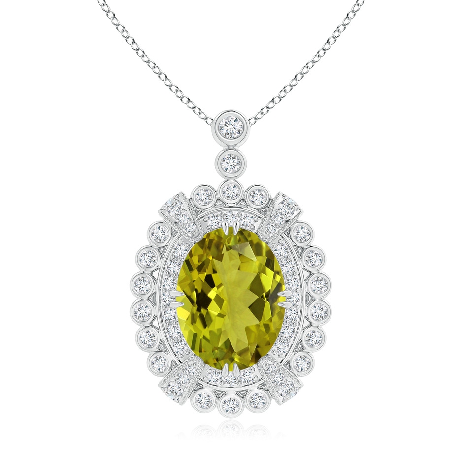 10.94x8.09x4.86mm AA GIA Certified Oval Tourmaline Pendant with Double Halo in White Gold 