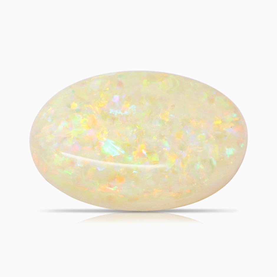 18.19x11.95x5mm AAAA GIA Certified Oval Opal Pendant with Diamond Floral Halo in White Gold stone