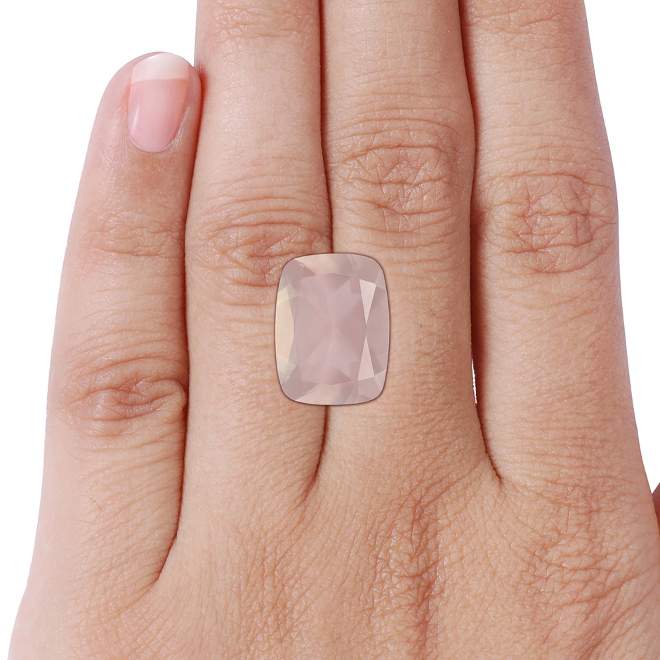 15.92x12.05x7.87mm AAAA GIA Certified Cushion Rectangular Rose Quartz Pendant with Halo in Yellow Gold side 799