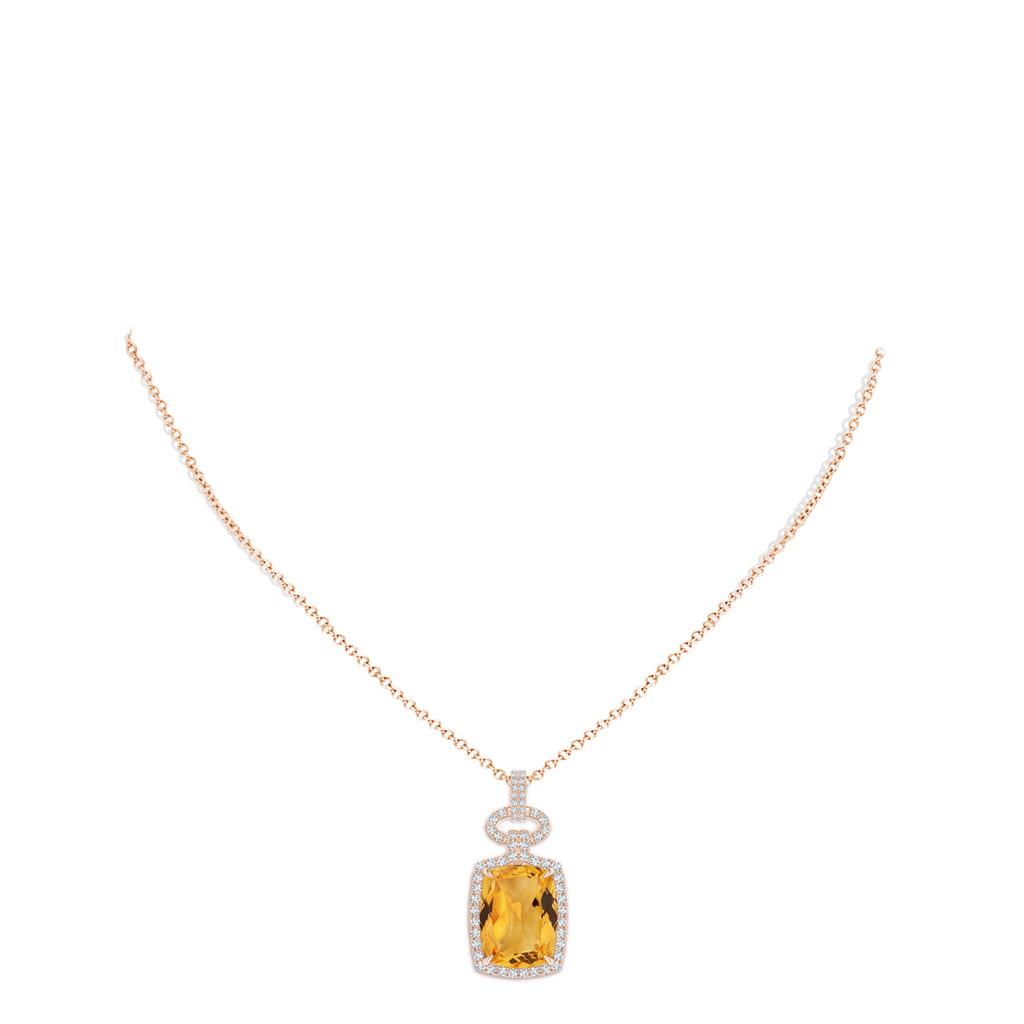 15.86x11.95x7.11mm A Art Deco Inspired GIA Certified Citrine Pendant. in Rose Gold pen