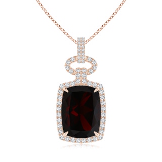 18x13.08x7.57mm AAA GIA Certified Art Deco Inspired Garnet Pendant in 9K Rose Gold