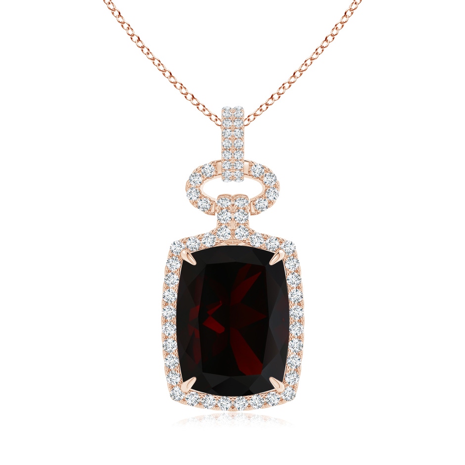 18x13.08x7.57mm AAA GIA Certified Art Deco Inspired Garnet Pendant in Rose Gold 