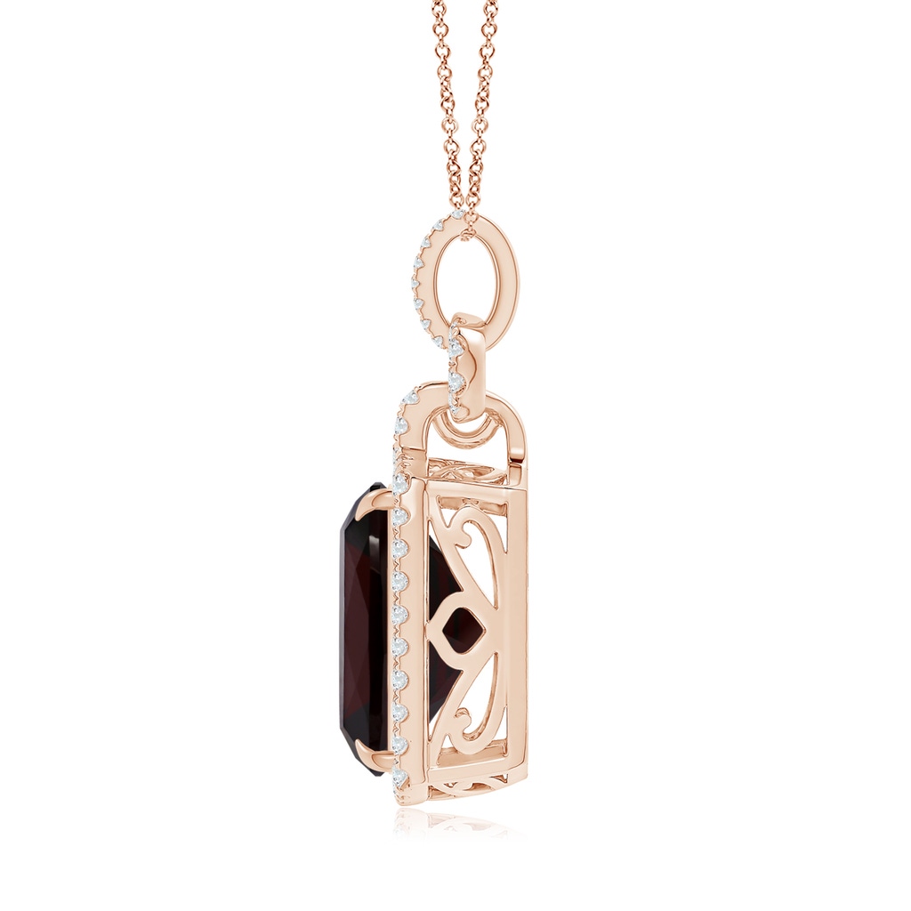 18x13.08x7.57mm AAA GIA Certified Art Deco Inspired Garnet Pendant in Rose Gold - side 199