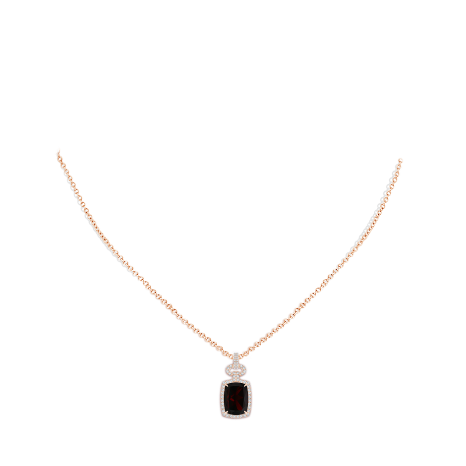 18x13.08x7.57mm AAA GIA Certified Art Deco Inspired Garnet Pendant in Rose Gold pen