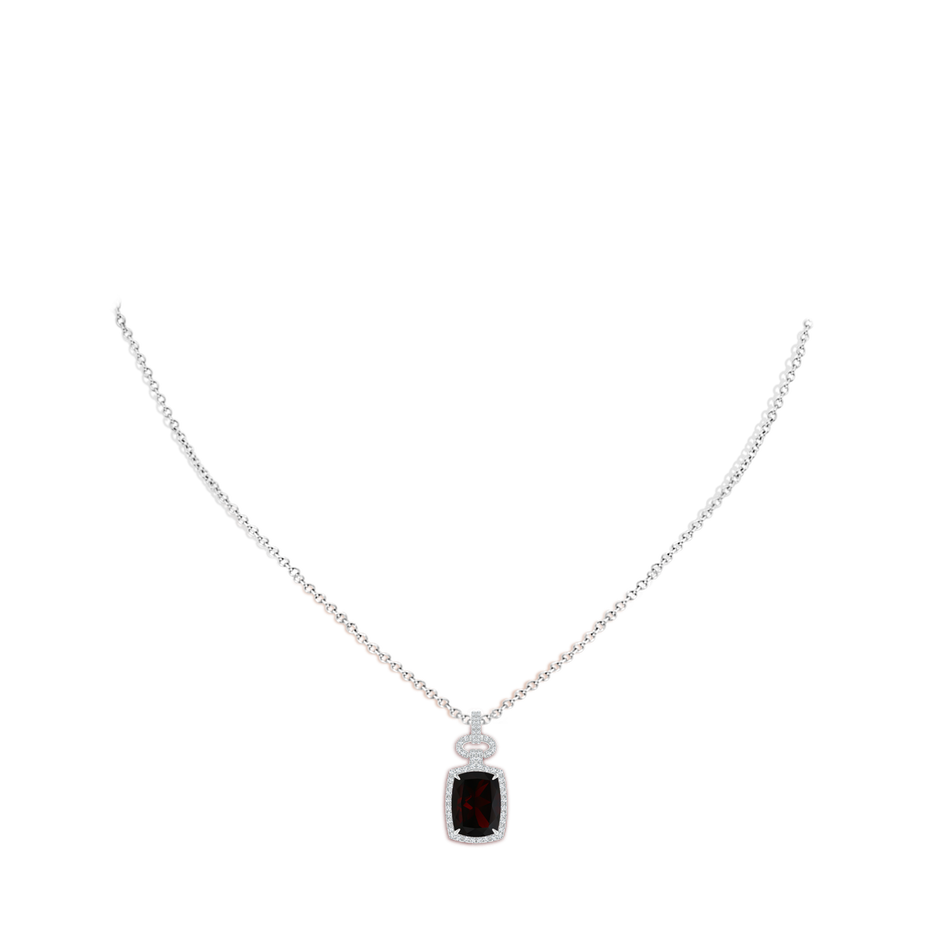 18x13.08x7.57mm AAA GIA Certified Art Deco Inspired Garnet Pendant in White Gold pen