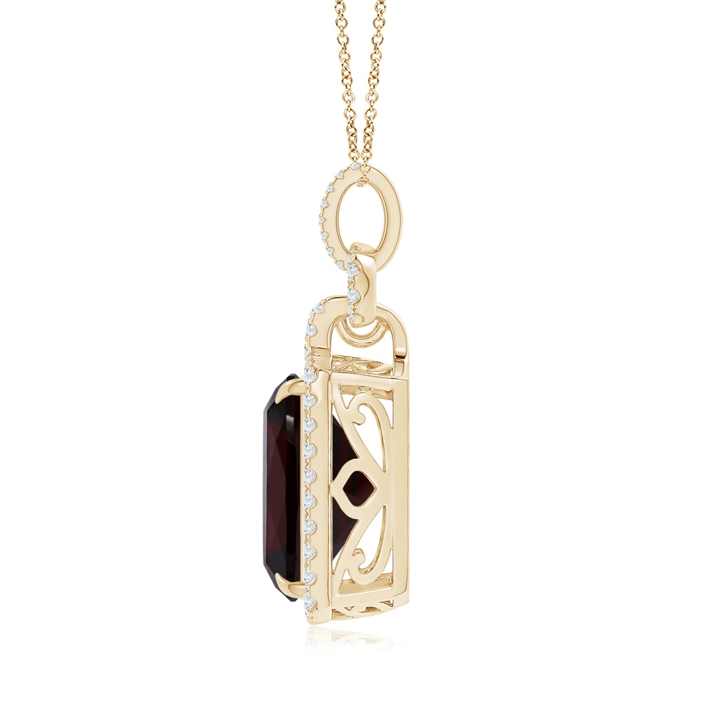 18x13.08x7.57mm AAA GIA Certified Art Deco Inspired Garnet Pendant in Yellow Gold - side 199