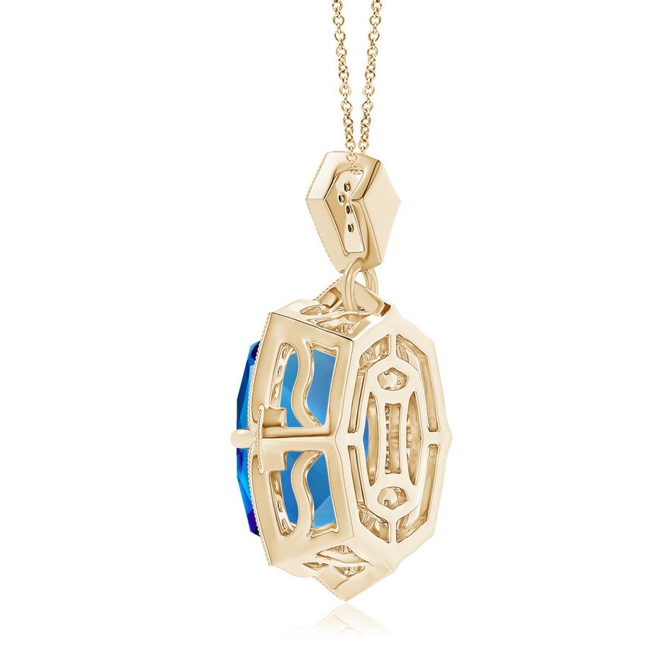 12.06x9.92x6.12mm AAAA GIA Certified Antique Style Swiss Blue Topaz Pendant with Diamond Halo in Yellow Gold side 399