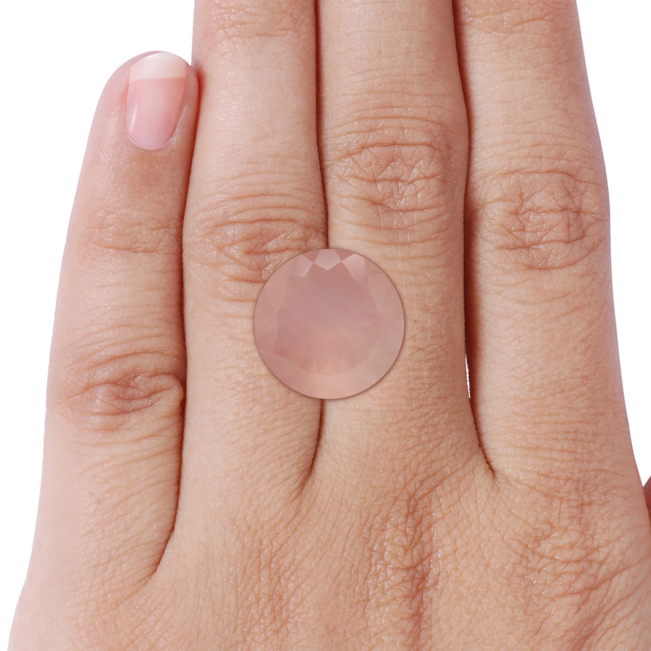 16.09x15.93x10.30mm AAAA GIA Certified Rose Quartz Pendant with Fleur De Lis Bale in 18K Rose Gold side 799