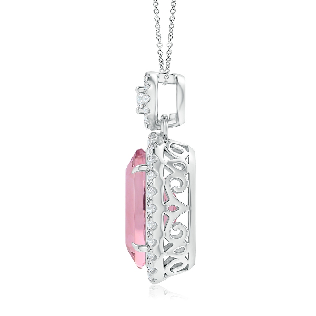 Angara 1.45 Carats Oval Pink Sapphire Pendant