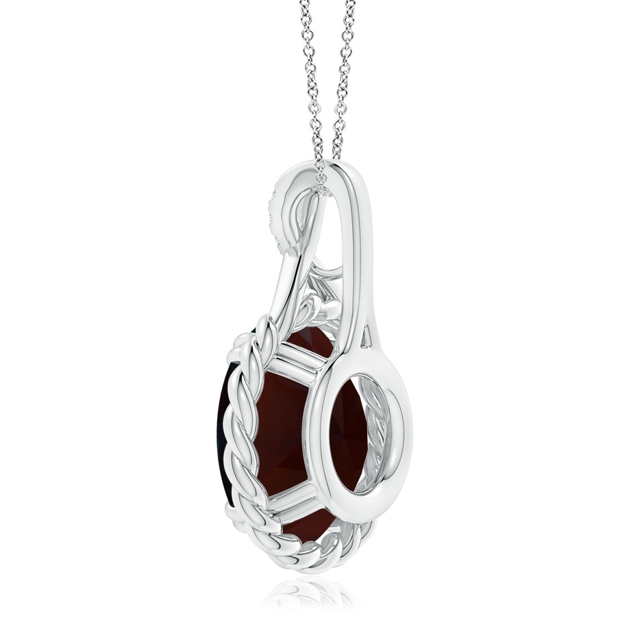 14.89-15.07x8.09mm AAAA GIA Certified Garnet Twist Pendant with Criss-Cross Loop Bale in 18K White Gold side 399