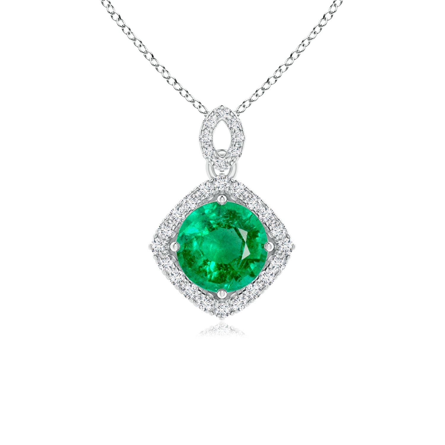 AAA - Emerald / 0.89 CT / 14 KT White Gold