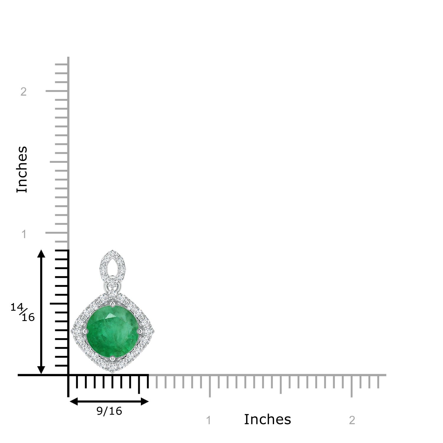 A - Emerald / 2.08 CT / 14 KT White Gold