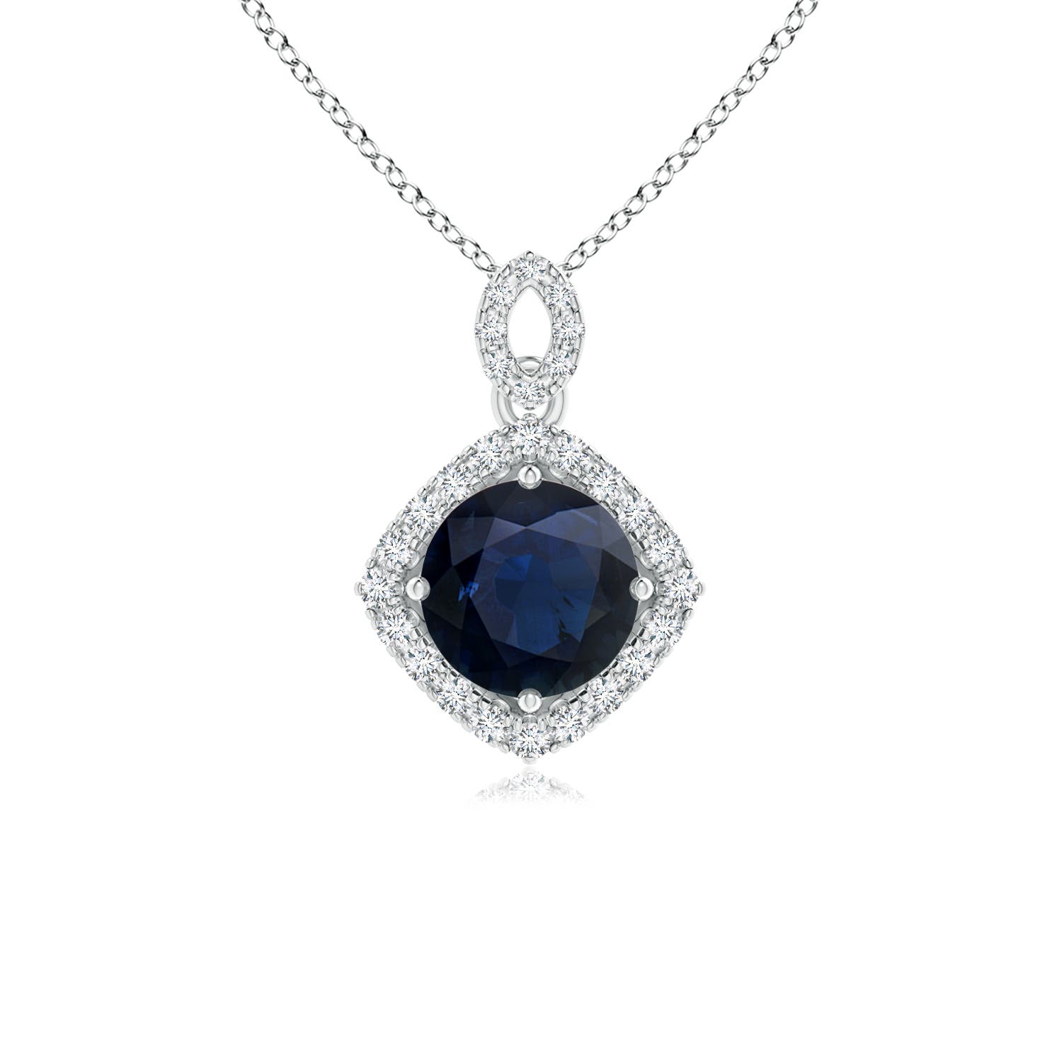 A - Blue Sapphire / 1.14 CT / 14 KT White Gold