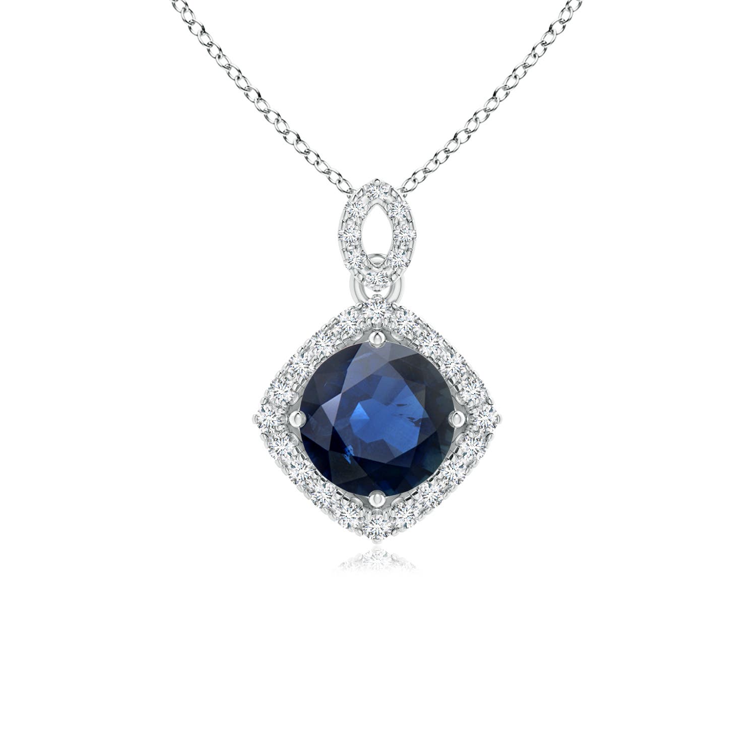 AA - Blue Sapphire / 1.14 CT / 14 KT White Gold