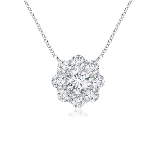 3.5mm GVS2 Prong-Set Round Diamond Halo Pendant in White Gold