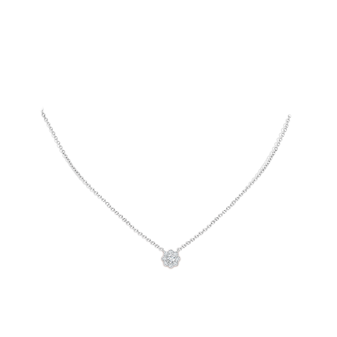 3.5mm GVS2 Prong-Set Round Diamond Halo Pendant in White Gold - body_neck