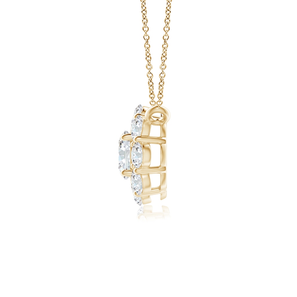 3.5mm GVS2 Prong-Set Round Diamond Halo Pendant in Yellow Gold - side_1