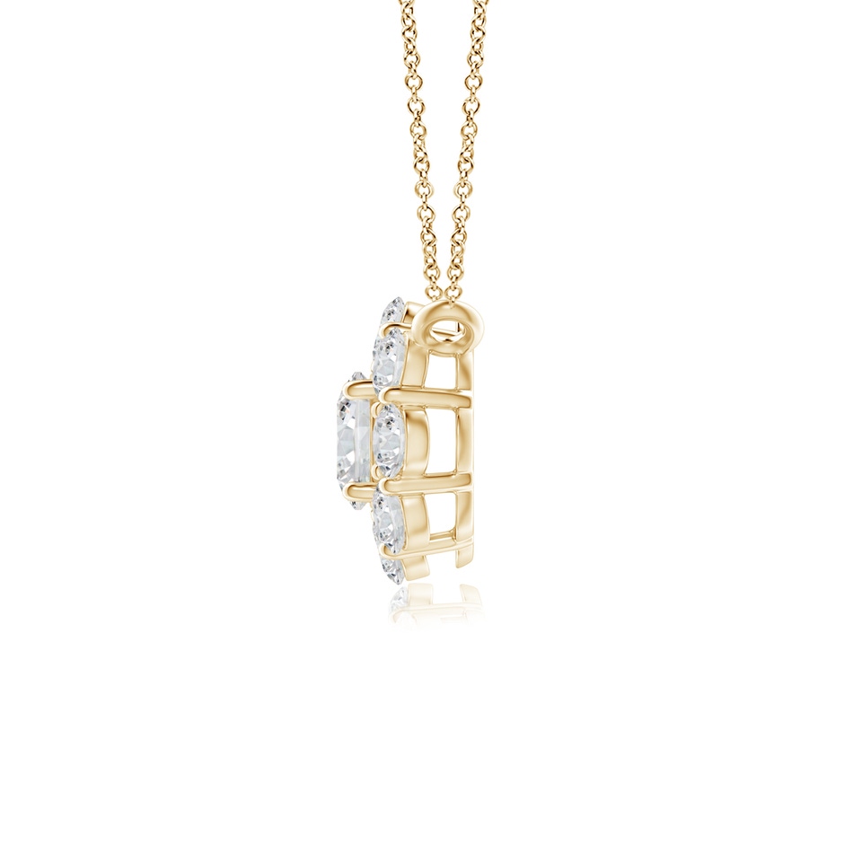 3.5mm HSI2 Prong-Set Round Diamond Halo Pendant in Yellow Gold side-1