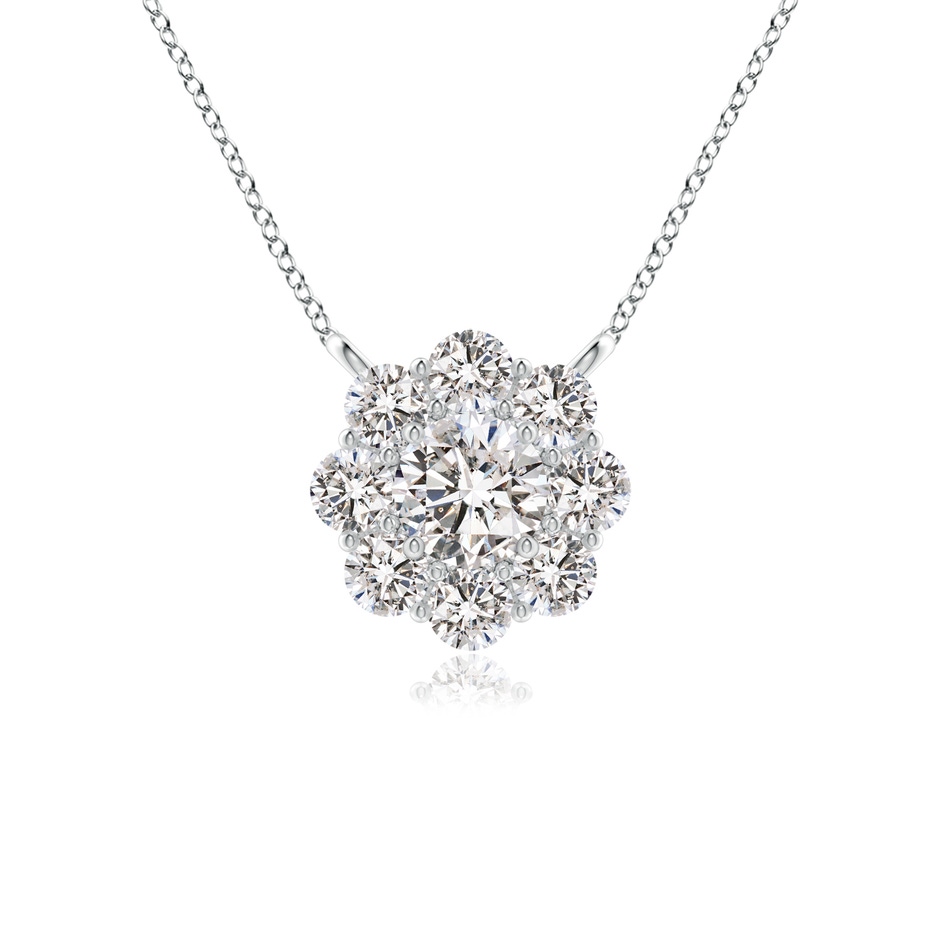 3.5mm IJI1I2 Prong-Set Round Diamond Halo Pendant in White Gold 