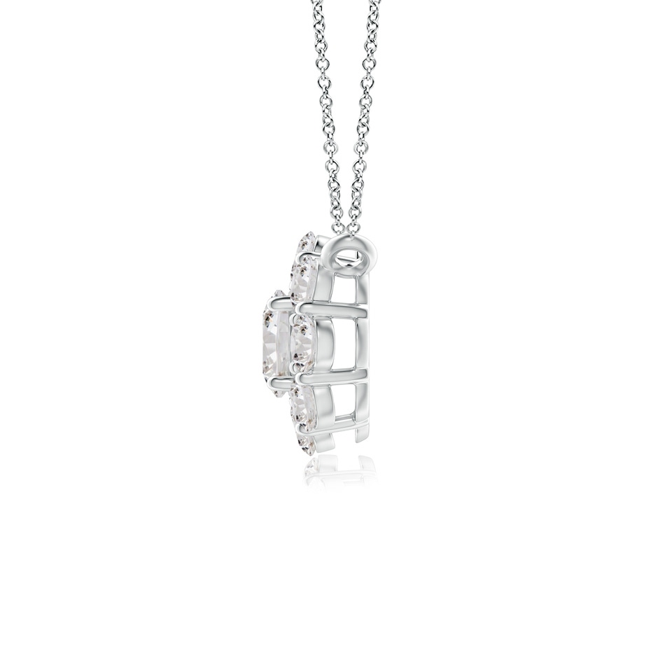 3.5mm IJI1I2 Prong-Set Round Diamond Halo Pendant in White Gold side-1