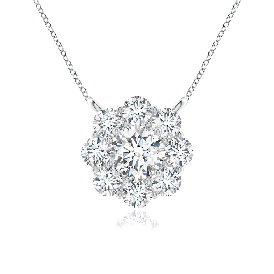 4.2mm GVS2 Prong-Set Round Diamond Halo Pendant in White Gold 