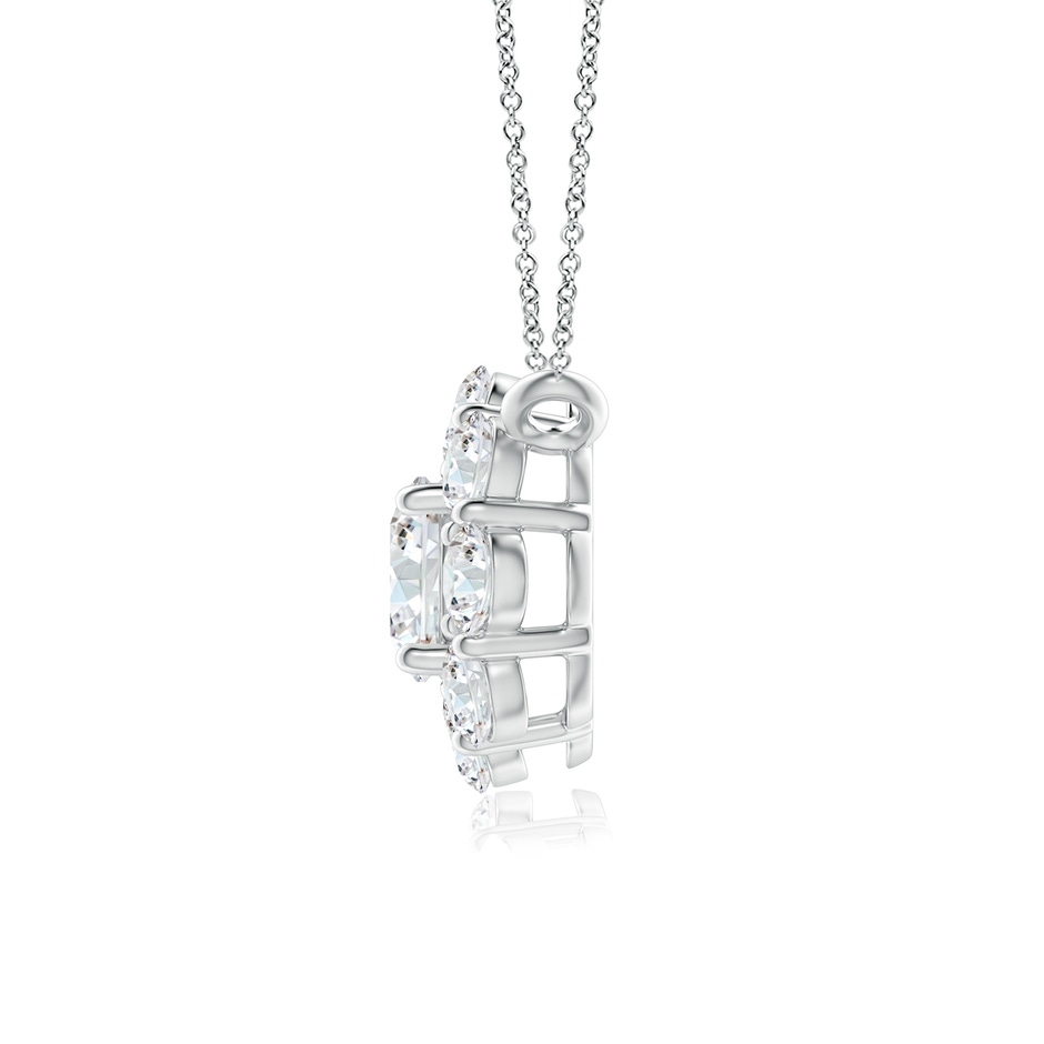4.2mm GVS2 Prong-Set Round Diamond Halo Pendant in White Gold side-1