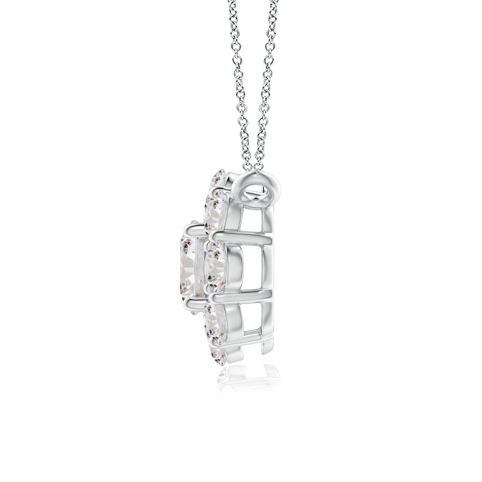 4.2mm IJI1I2 Prong-Set Round Diamond Halo Pendant in White Gold side-1