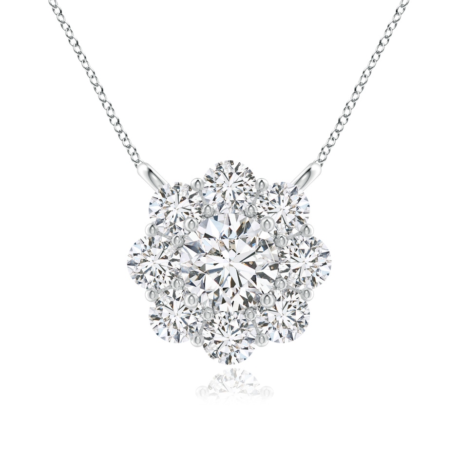 4.6mm HSI2 Prong-Set Round Diamond Halo Pendant in White Gold 