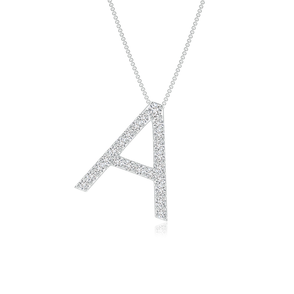 1.6mm HSI2 Prong-Set Diamond Capital "A" Initial Pendant in White Gold 
