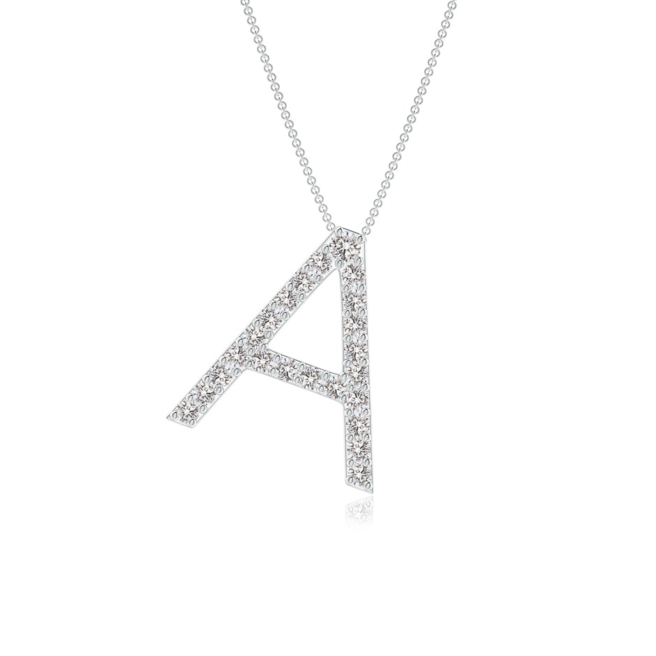 1.6mm IJI1I2 Prong-Set Diamond Capital "A" Initial Pendant in White Gold 