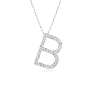 1.2mm HSI2 Prong-Set Diamond Capital "B" Initial Pendant in White Gold