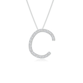 1.2mm HSI2 Prong-Set Diamond Capital "C" Initial Pendant in 18K White Gold