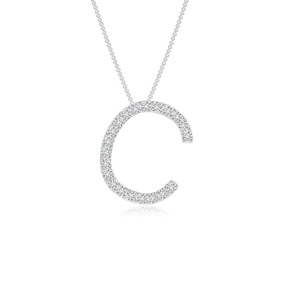 1.2mm HSI2 Prong-Set Diamond Capital "C" Initial Pendant in 18K White Gold 
