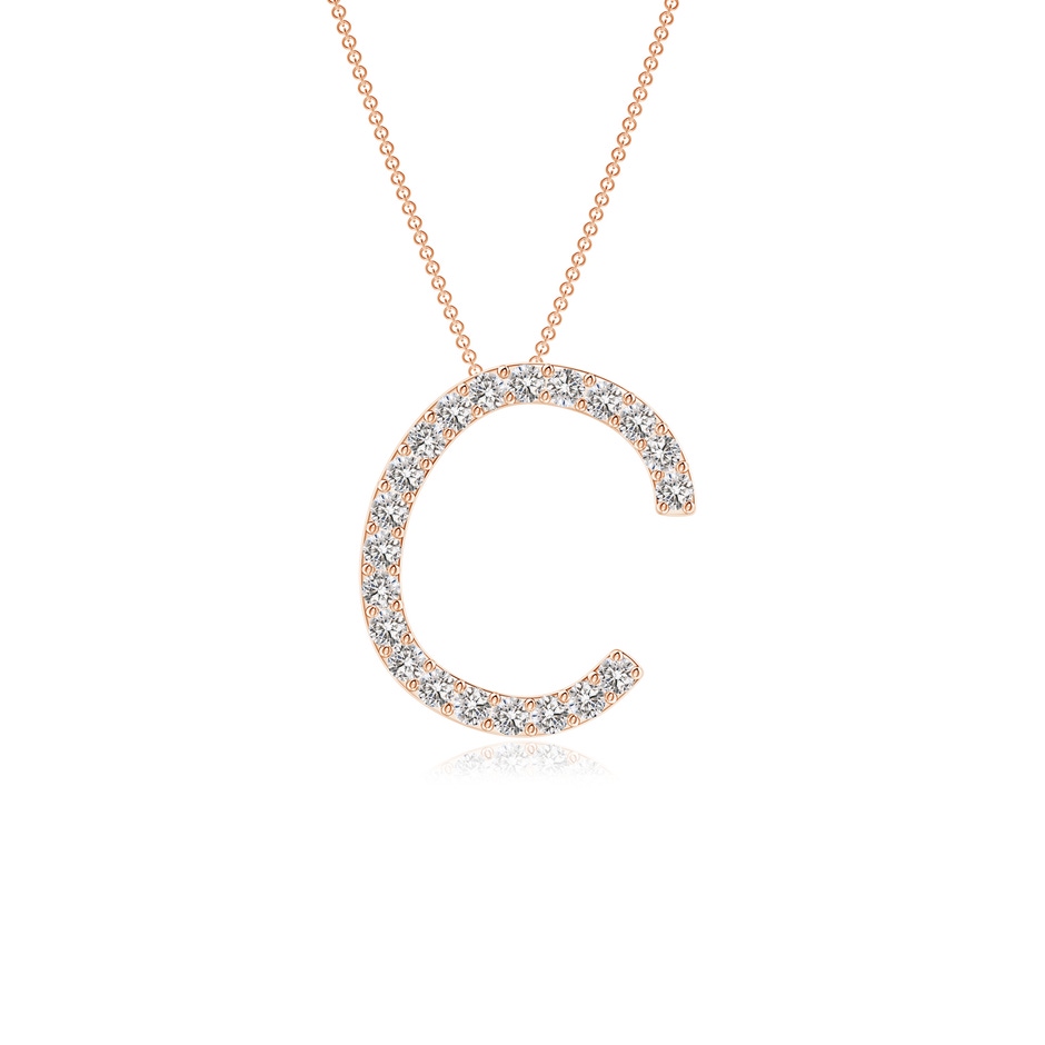 1.2mm IJI1I2 Prong-Set Diamond Capital "C" Initial Pendant in Rose Gold 
