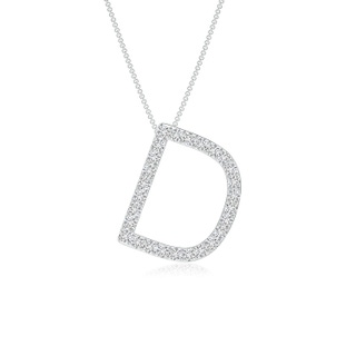 1.2mm HSI2 Prong-Set Diamond Capital "D" Initial Pendant in White Gold