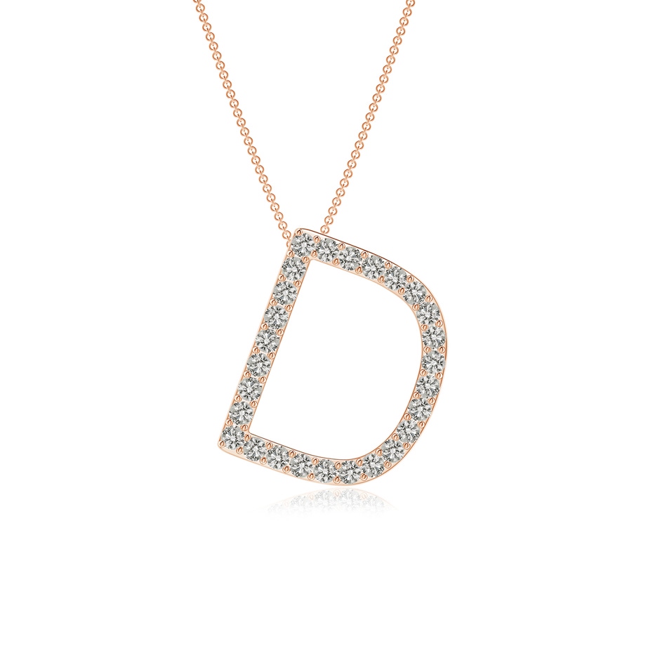 1.2mm KI3 Prong-Set Diamond Capital "D" Initial Pendant in Rose Gold 