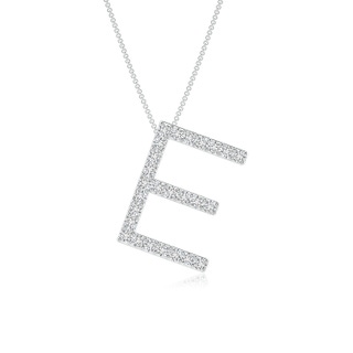 1.2mm HSI2 Prong-Set Diamond Capital "E" Initial Pendant in White Gold