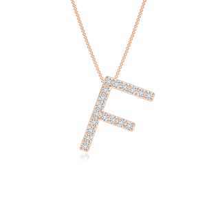 1.2mm HSI2 Prong-Set Diamond Capital "F" Initial Pendant in Rose Gold