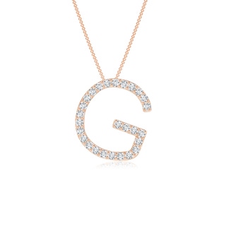 1.2mm GVS2 Prong-Set Diamond Capital "G" Initial Pendant in Rose Gold