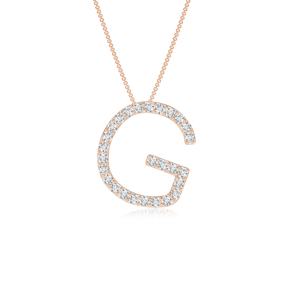 1.2mm GVS2 Prong-Set Diamond Capital "G" Initial Pendant in Rose Gold 
