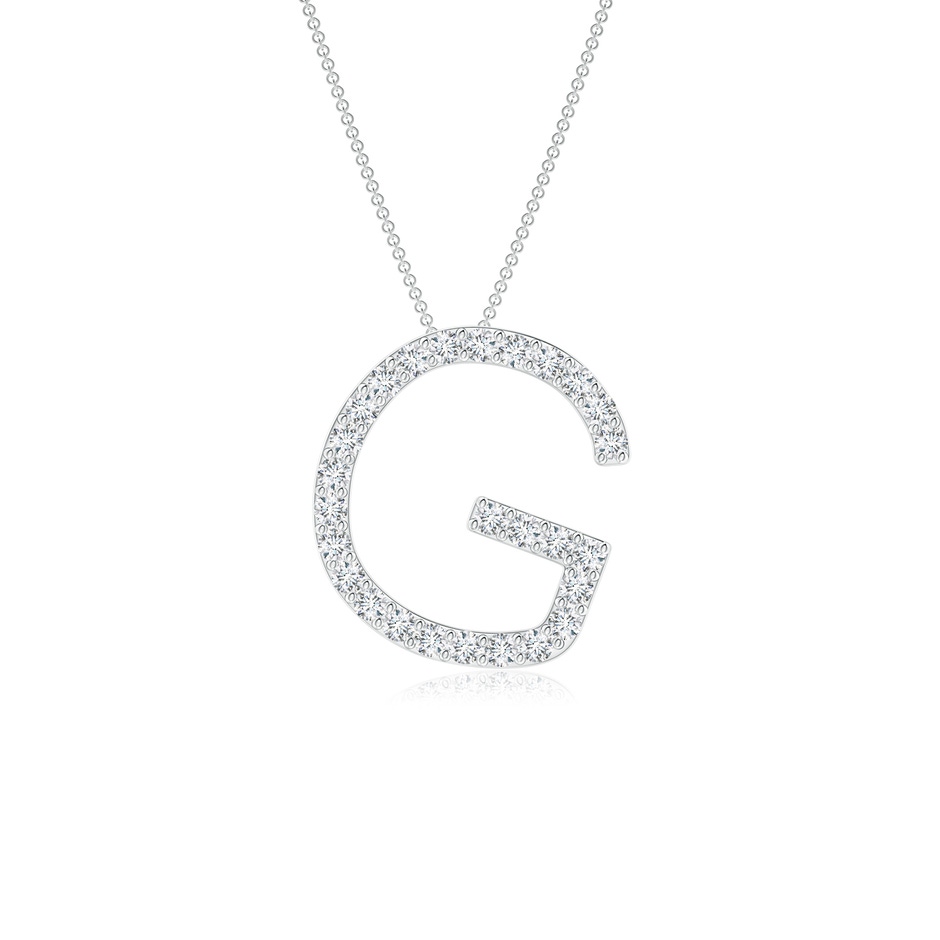 1.2mm GVS2 Prong-Set Diamond Capital "G" Initial Pendant in White Gold 
