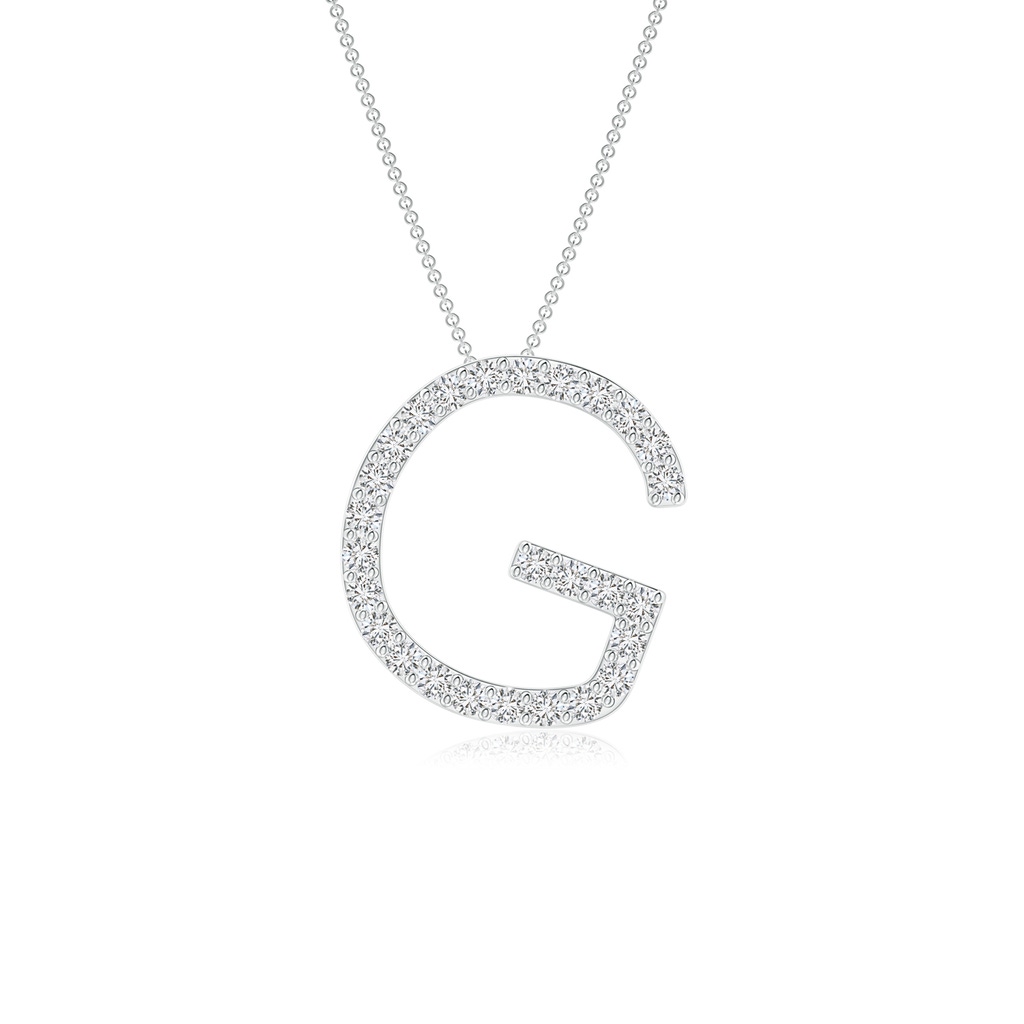 1.2mm HSI2 Prong-Set Diamond Capital "G" Initial Pendant in White Gold