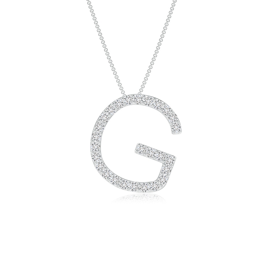 1.2mm HSI2 Prong-Set Diamond Capital "G" Initial Pendant in White Gold 