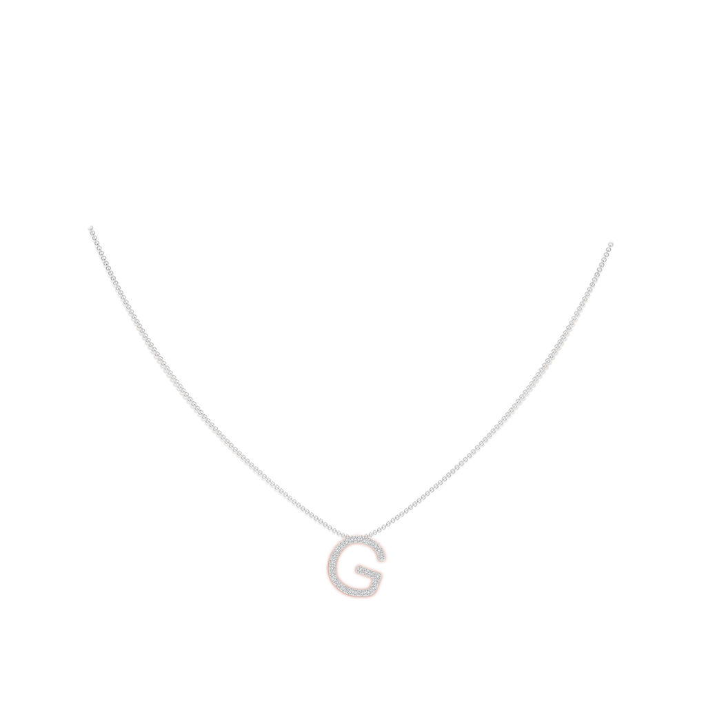 1.2mm HSI2 Prong-Set Diamond Capital "G" Initial Pendant in White Gold Body-Neck