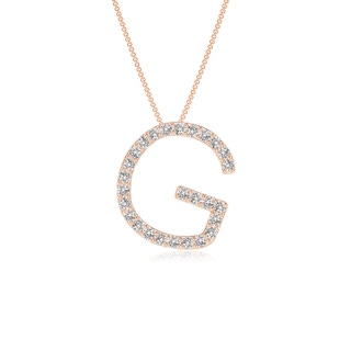 1.2mm IJI1I2 Prong-Set Diamond Capital "G" Initial Pendant in Rose Gold