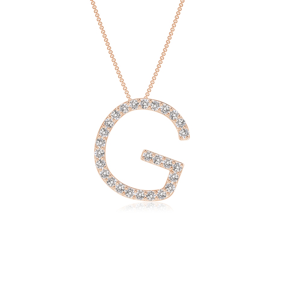 1.2mm IJI1I2 Prong-Set Diamond Capital "G" Initial Pendant in Rose Gold 