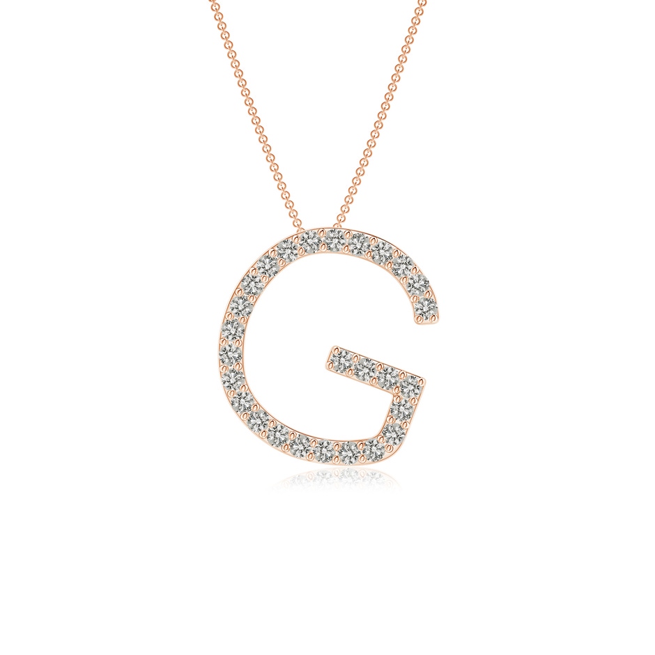 1.2mm KI3 Prong-Set Diamond Capital "G" Initial Pendant in Rose Gold 