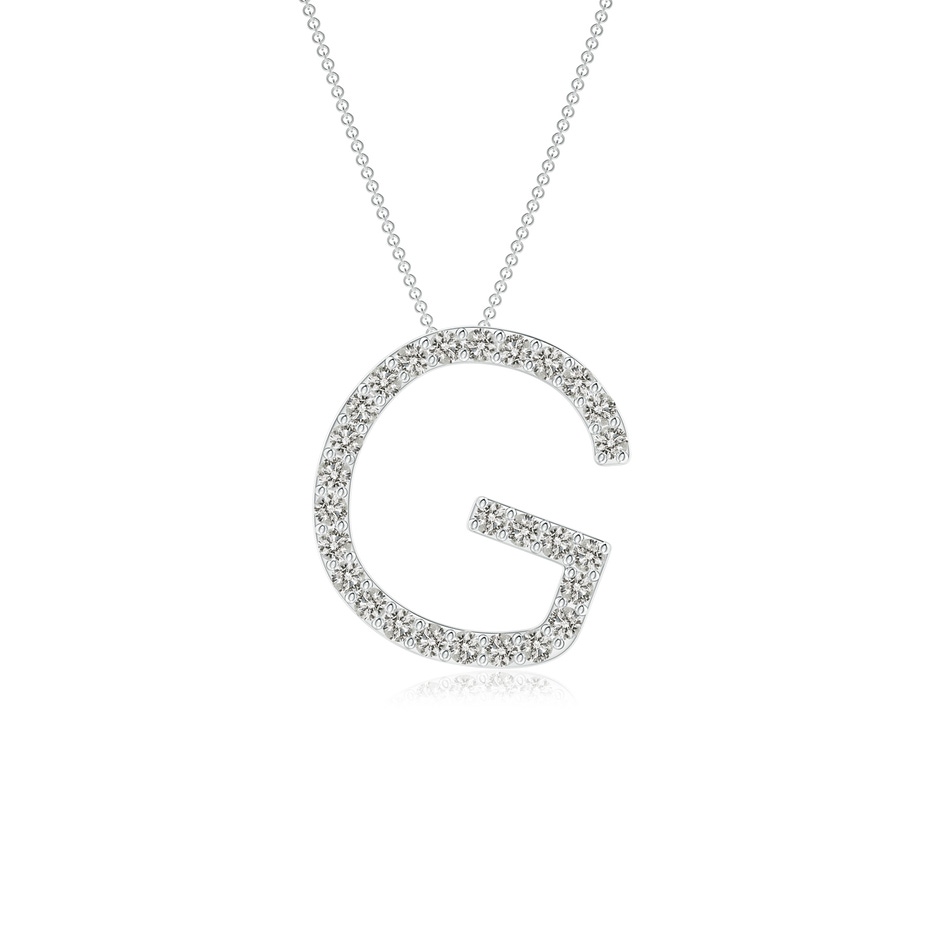 1.2mm KI3 Prong-Set Diamond Capital "G" Initial Pendant in White Gold 