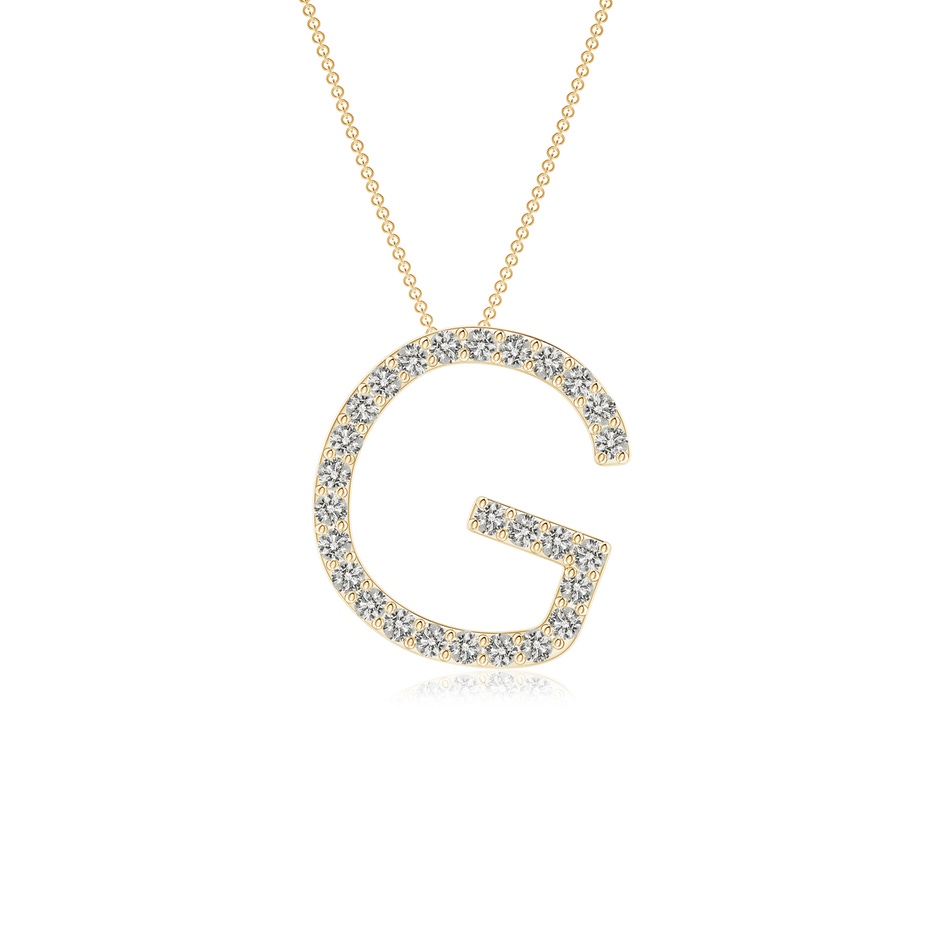 1.2mm KI3 Prong-Set Diamond Capital "G" Initial Pendant in Yellow Gold 