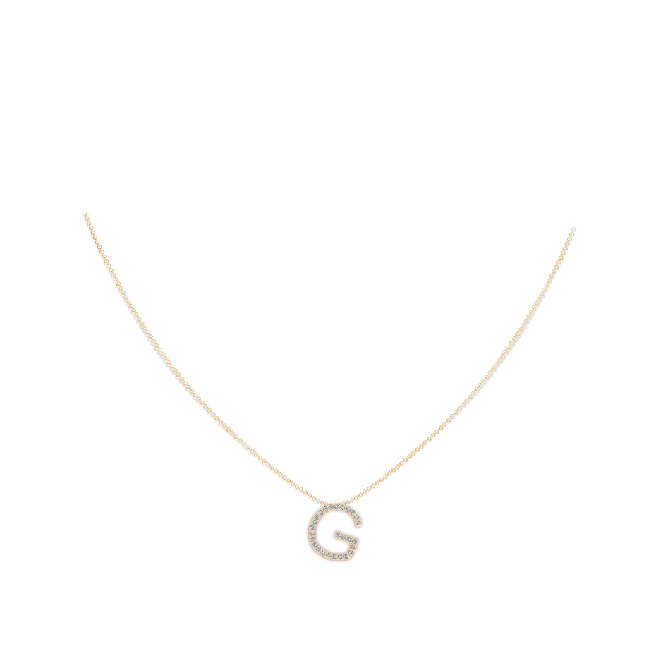 1.2mm KI3 Prong-Set Diamond Capital "G" Initial Pendant in Yellow Gold body-neck